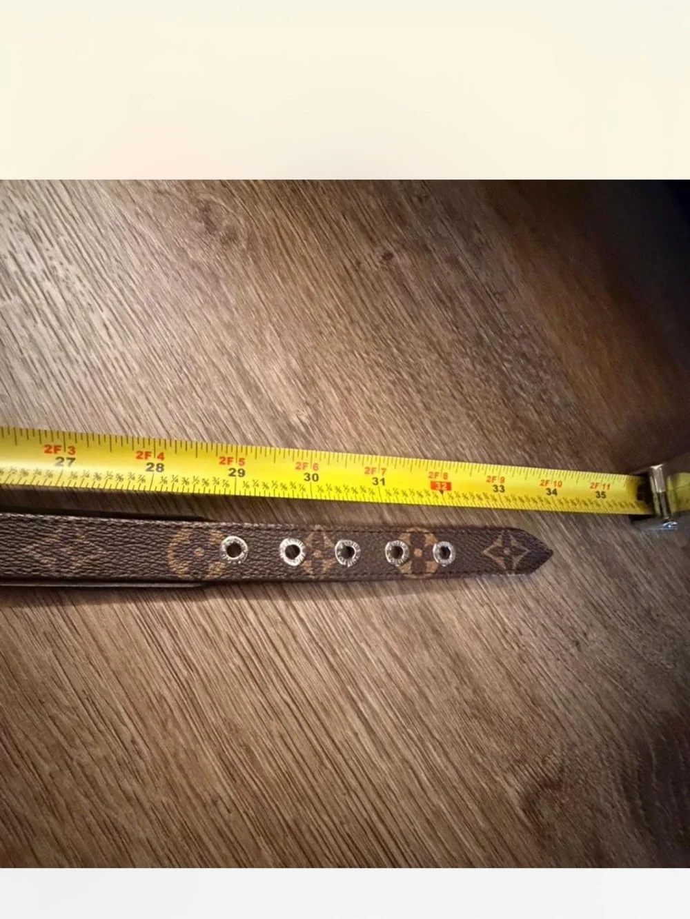 Louis Vuitton Brown Monogram Leather Belt with Silver Hardware